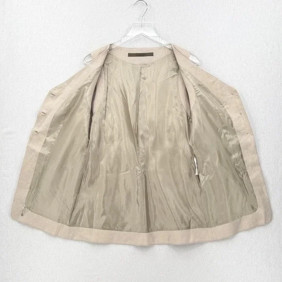 ENZA COSTA Linen Tunic Vest Womens Medium Flax Natural Sleeveless Quiet Luxury - Picture 13 of 16